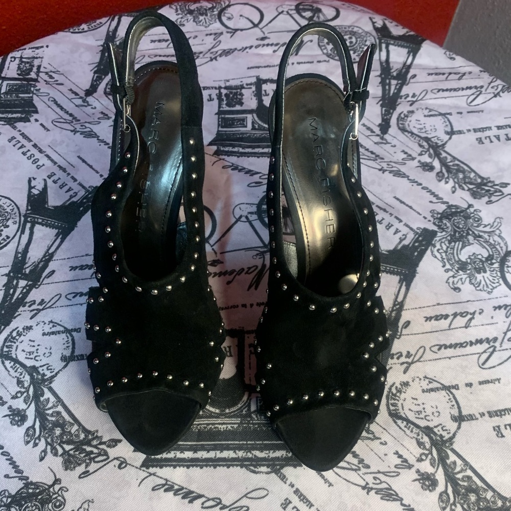 Marc Fisher Open Toe Sling Back Heels - Picture 1 of 6